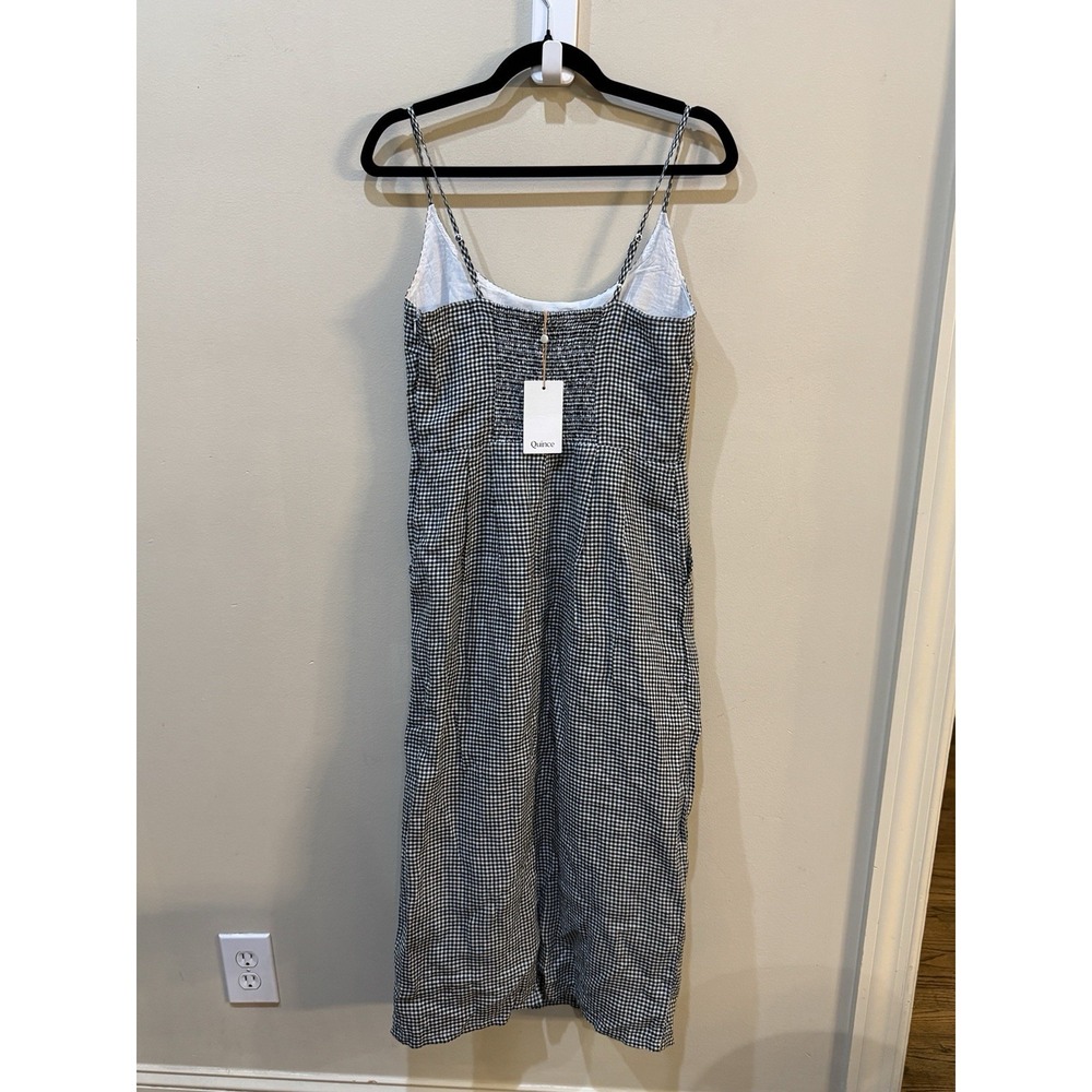 Quince 100% European Linen Scoop Neck Midi Dress Women's Size Small Gingham - Picture 4 of 12